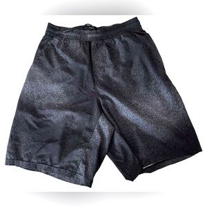 Lululemon Pace Breaker Linerless 9” Men’s Shorts Size S Black Gray Spotted EUC